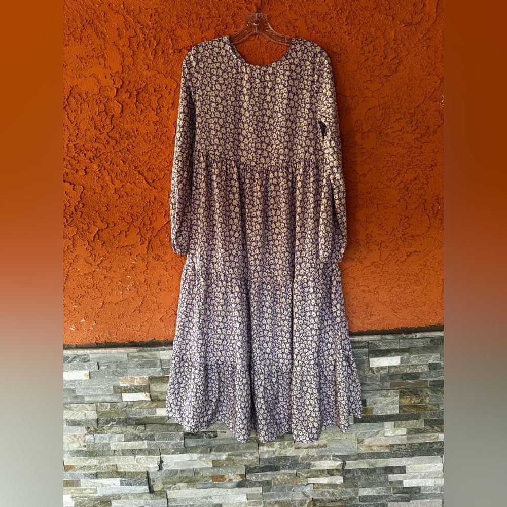 Pieces Floral Long Sleeve Dress - Picture 2 of 3